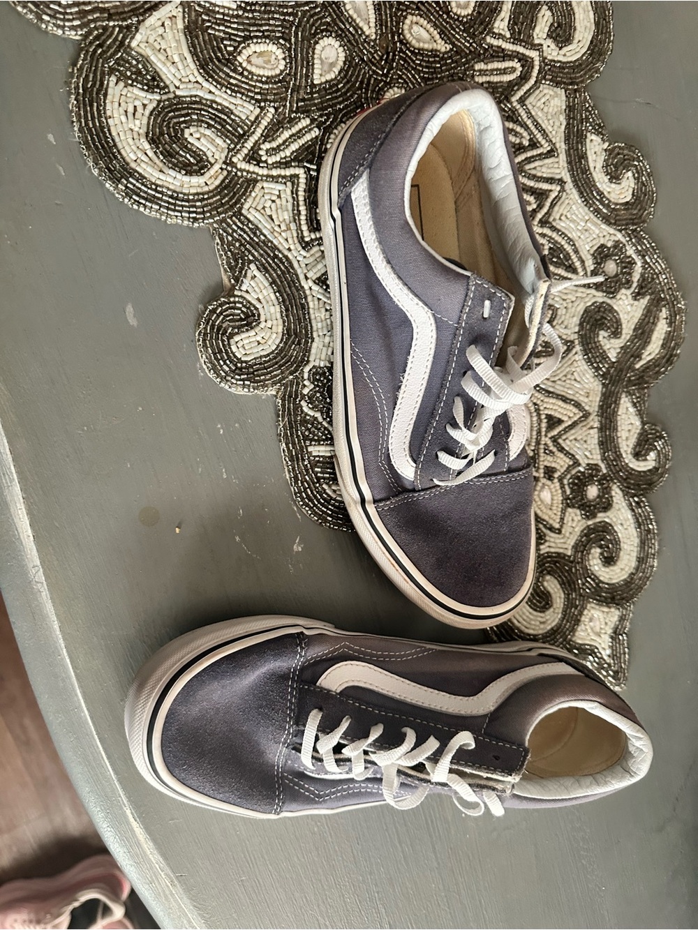 Vans Kids Old Skool Sneakers in Gray and White